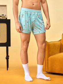 Notgurli Men's All-Over Print Wrinkled Casual Cute Everyday Boxer Briefs Baby Blue Summer Home & Living - Multicolor - View 5