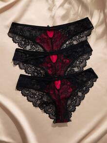 Charlaine Low Waist Lace Panties (3pcs) - Multicolor - View 2