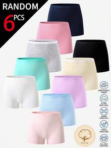 Randomly Ships 6 Of 10 Pcs  Big Girls Multi-Color Underwear,Light Pink,Winter,Basics Solid Soft Knit  Fit Comfortable Panties For Skin-Friendly - Multicolor - View 6