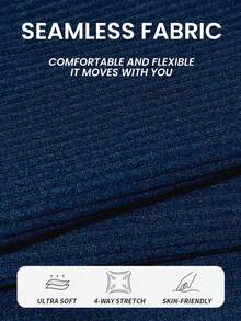 Slayform Slayform Women's Solid Color Backless Elastic Seamless Sports Jumpsuit, Summer - Navy Blue - View 8