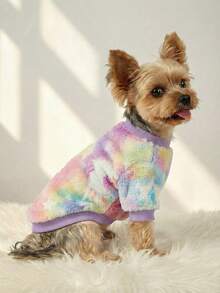 PETSIN 1件裝彩色獨角獸螢光抓絨寵物衛衣 - 彩色 - 查看 5
