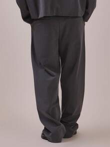 Musero Pleat Front Tailored Trousers Straight Leg Fit Front Zip Closure Spring Summer Essentials Co Ord Trousers Only - Grey - View 4