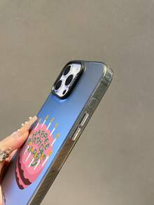 HARRY POTTER X SHEIN Harry Potter 粉色蛋糕圖案黑色防摔抗震手機殼，適用於 iPhone 13/14/15/15 Pro/16/16 Pro/17 Pro，熱門流行款 - 彩色 - 查看 8