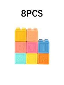 MINKOJA Cute Building Blocks With Embossed Shape Patterns, Birthday Gift For Home Play, Collectible Desk Toy, Car Decor & Travel Toy - Multicolor - View 8