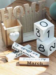 1 Piece Wooden Calendar Decoration Crafts Best Gift - multicolor - View 2