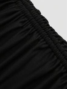 Sweetra Plus Size Women's Lace Patchwork Pleated Fashion Date Halter Neck Dress - Black - View 8