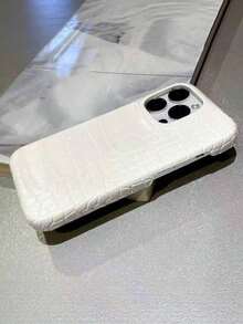 1 Buah Casing Kulit PU Tekstur Buaya Tahan Guncangan dan Jatuh Anti Gores Pas Ramping Kokoh Tahan Lama untuk iPhone 17/16 Pro Max 17/16 Pro Hadiah Mewah untuk Pria dan Wanita Berkualitas Tinggi - Putih - View 2
