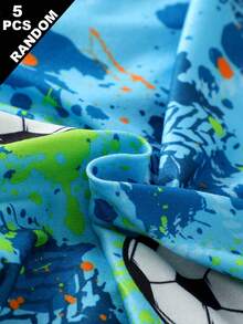 SHEIN Random 5pcs Teen Boy Football, Rugby, Basketball Print Boxer Briefs Autumn Fall - Multicolor - View 6