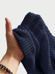 SWAVVY Men's Summer Casual Solid Color Sleeveless Knit Top - Navy Blue - View 5