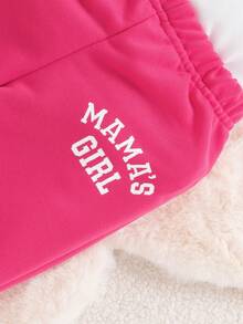 3pcs/Set Baby Girls Casual Sports Simple Sweatshirt Set, Spring Autumn - Hot Pink - View 7