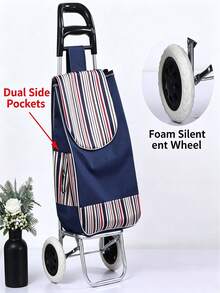 Shopping And Grocery Cart, Household Climbing Shopping Cart, Grocery Cart, Small Trolley, Folding Portable Grocery Cart. - Multicolor - View 16