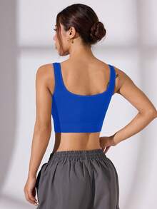 Slayform Slayform Women's Solid Color Casual Daily Sports Bra - Royal Blue - View 2