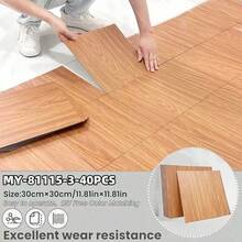 40PCS Marble Pattern Self-Adhesive 1.5mm Thick Vinyl Floor & Wall Tiles, Easy Install Waterproof, Suitable For Kitchen, Bathroom And Living Room Floor And Wall Decor, Non-Slip, 30cm X 30cm - multicolor - View 12