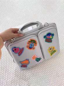 14/16-Inch Monster Sticker Notebook Cross-Body Computer Bag With Luggage Handle Laptop Bag - Perfect For Travel. A Must-Have For The School Season! School Supplies - multicolor - View 8