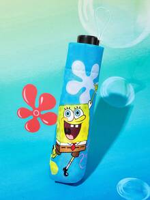 SpongeBob SquarePants | SHEIN 1把透明折疊傘，印有卡通圖案，適合學校、工作、戶外和日常使用，專為大學生、高中生以及男女設計，水下、海綿、派大星、章魚哥 - 無色 - 查看 4