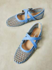 Styleloop Ladies, Willow Nails, Buckles, Flat Shoes. - Light blue - View 8