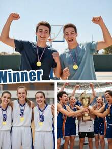 3/6/15 Gold, Silver, And Bronze Medals - Multi Item Party Gift Pack, Champion, Runner Up, And Third Place Medals, Sports Games Medals, Suitable For Games, Celebrations, Winner Props, Classroom Rewards, Sports Competitions, Sports Events, Party Gifts - View 7