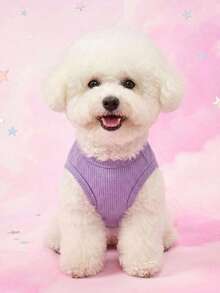 Care Bears X PETSIN 1pc Cute Little Bear Purple Waffle Vest With Three-Dimensional Ears For Cats And Dogs, Spring/Summer Thin Breathable With Drawstring Buckle, Great For Indoor Playtime Or Energetic Outdoor Runs - Purple - View 6