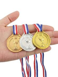 3/6/15 Gold, Silver, And Bronze Medals - Multi Item Party Gift Pack, Champion, Runner Up, And Third Place Medals, Sports Games Medals, Suitable For Games, Celebrations, Winner Props, Classroom Rewards, Sports Competitions, Sports Events, Party Gifts - View 2