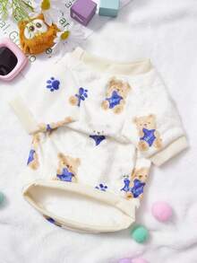 PETSIN 1 White Teddy Bear Flannel Pet Beige Flannel Thick Warm Pet Clothing - Multicolor - View 9