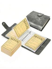 1套花園種子儲存收納活頁夾，5英吋日記本附50個自封種子信封，種子包保存器與種子保存夾，適合種植使用 - 彩色 - 查看 8