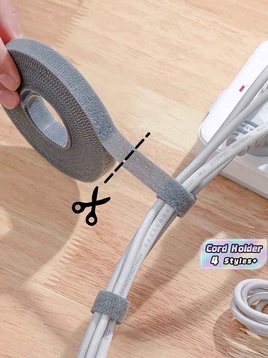 Reusable Cable Tie Desktop Data Cord Socket Fixed Harness Bundling Organizer Durable Adjustable Office Home Computer Practical Strong Neat Easy - A - View 1