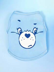 Care Bears X PETSIN PETSIN 3 pièces Ensemble de débardeur pour animal de compagnie avec motif mignon d'ours amoureux, comprenant du rose, du bleu et du jaune. Matériau doux, respirant et confortable à porter. Style décontracté d'été, idéal pour la promenade quotidienne, le jeu et la détente à la maison - Multicolore - Voir 7