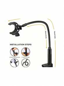 1PC 360 Degree Swivel Tilt Adjustable Clamp Hands Free Pet Blow Dryer Stand Holder For Cat Dog Grooming Salon Table Mounting Portable Pet Grooming Tool - Black - View 5