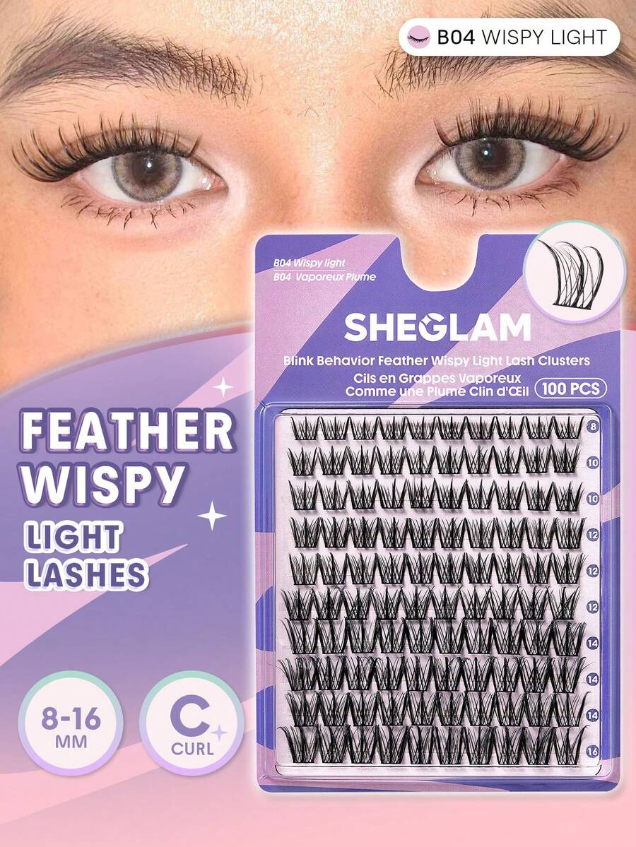 SHEGLAM Blink Behavior 羽毛纖長輕盈睫毛叢 品牌美妝化妝品 適合女士與女孩 - 黑色 - 查看 1
