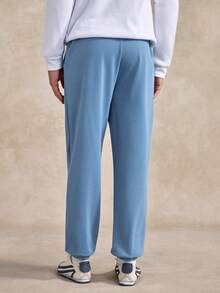 Celana Jogging Kasual Pria Warna Polos dengan Tali Serut di Pinggang dan Saku - Baby Blue - View 3