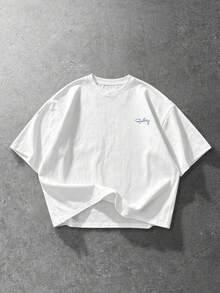 PAVTROS Men's Letter Print Crew Neck Short Sleeve Casual T-Shirt - White - View 8