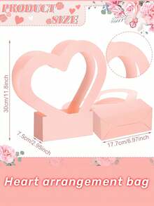 2PCS Heart Shaped Flower Gift Box Foldable Handle Portable Bouquet Bag Paperboard Material Floral Arrangement Container For Valentine Wedding Mother Day Party Celebration Floral Supplies Gift Wrapping Elegant Decoration - multicolor - View 16