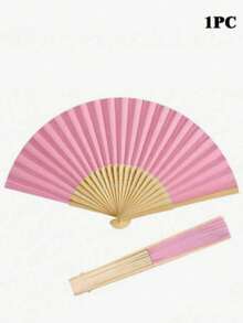 1/5/10/20 piezas Abanicos de papel plegables de mano estilo retro, abanicos de bambú portátiles, accesorio ideal de verano para refrescar y estilizar, adecuado para fiestas y eventos - Rosa - Ver 16