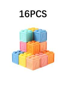 MINKOJA Cute Building Blocks With Embossed Shape Patterns, Birthday Gift For Home Play, Collectible Desk Toy, Car Decor & Travel Toy - Multicolor - View 11
