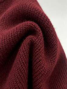 Balvessa Women's Solid Color Off-Shoulder Casual Versatile Daily Wear Long Sleeve Sweater - Burgundy - View 5