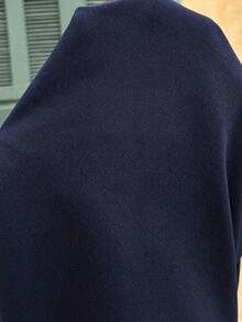 SHEIN Maternity High Waist Solid Color Casual Pants For Vacation - Navy Blue - View 11