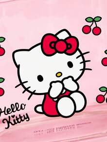 HELLO KITTY AND FRIENDS | SHEIN 卡通櫻桃印花硼矽酸鹽手提包造型玻璃杯附吸管，可盛裝飲品與水，亦可作為花瓶或迷你魚缸，多用途裝飾玻璃器皿 - 無色 - 查看 4