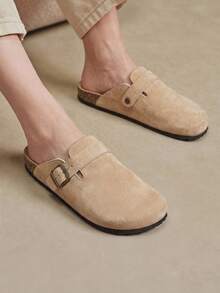 Solecia Women's Fashion Thick Sole Slippers, Round Toe With Square Buckle, Matching Shoes For Christmas - Dark apricot - View 8