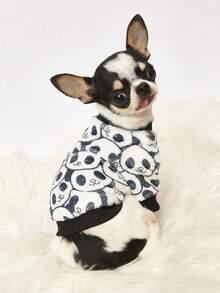 PETSIN 1 Printed Panda Flannel Sweatshirt, Thick And Warm For Pets In Autumn And Winter - Multicolor - View 12