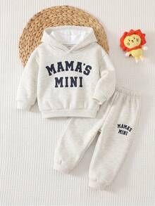 This 2 Pieces Baby Set Features A Cute Letter-Print Long-Sleeved Sweatshirt And Elastic-Waist Autumn Winter Pants, Suitable For Boys And Girls, And Is - Multicolor - View 4