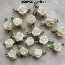 Rosas artificiales de satén hechas a mano, apliques de tela con rosetas para decoración de boda, manualidades y accesorios de costura - Multicolor - Ver 24