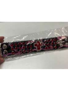 MortiRose 1 Piece Rivet Skull Wide Leather Bracelet, Halloween, Halloween Accessories/Gothic/Dark/Black - Multicolor - View 21