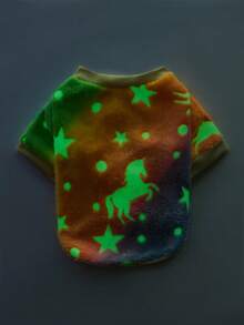 PETSIN (附發光效果) 彩虹漸層發光星星與獨角獸圖案抓絨布，不含帽子，1件 - 彩色 - 查看 6