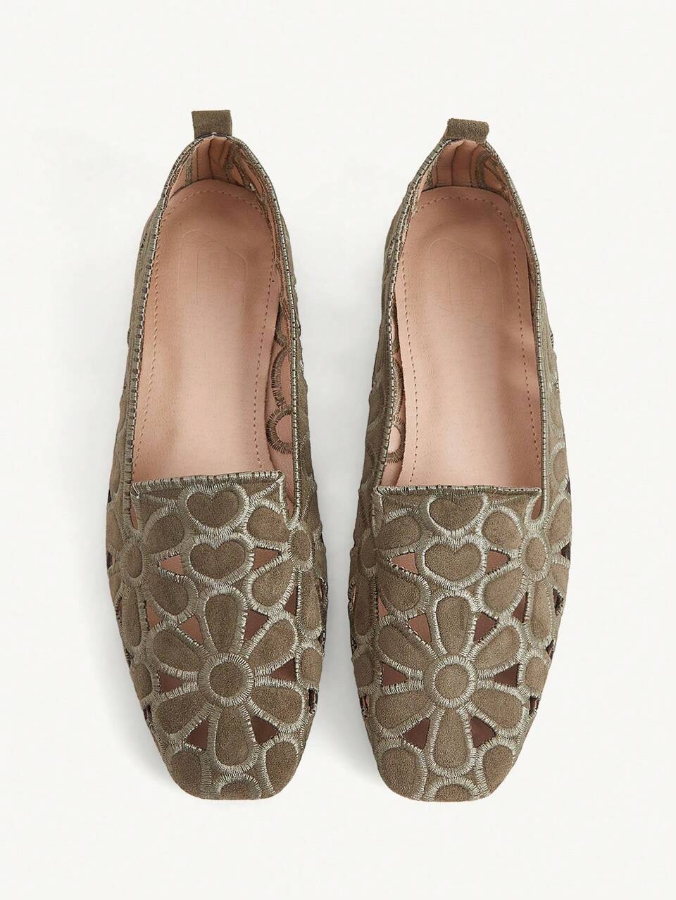 CUCCOO CHICEST Elegant Outdoor Square-Toed Loafers With Floral Embroidery Are Ideal For Summer Vacation, Spring/Summer, Spring Break, Easter And Christmas.