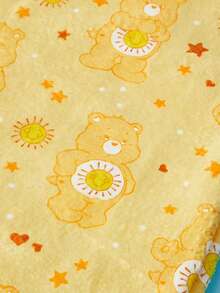 Care Bears X PETSIN 1件黃色小熊可愛圖案印花絨毛寵物毯，四季溫暖柔軟，適用於貓咪及小型/中型犬。適合沙發、床鋪、旅行、籠子或車內使用。適合週年紀念、生日或節日的舒適可愛獨特個性化禮物 - 黃色 - 查看 5