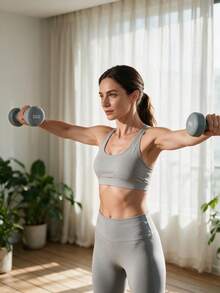 Coated Dumbbell Single Piece, Home Fitness Workout Equipment For Men & Women, Beginner Strength Training Weight To Tone Arm Muscles - Multicolor - View 10