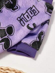 PETSIN 1 Pc Pet Cat/Dog Fleece Purple Black Bear Graphic Warm Crew Neck - Multicolor - View 11