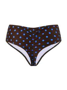 Oceva 女款波點三角比基尼泳褲，適合夏季度假與海灘 - 寶藍色 - 查看 4