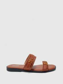 CUCCOO BIZCHIC Women's Fashion Flat Sandals - Brown - View 2