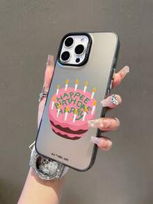 HARRY POTTER X SHEIN Harry Potter 粉色蛋糕圖案黑色防摔抗震手機殼，適用於 iPhone 13/14/15/15 Pro/16/16 Pro/17 Pro，熱門流行款 - 彩色 - 查看 6